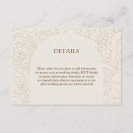 Beige braune, elegante Hochzeitskarte Begleitkarte