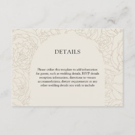 Beige braune, elegante Hochzeitskarte Begleitkarte