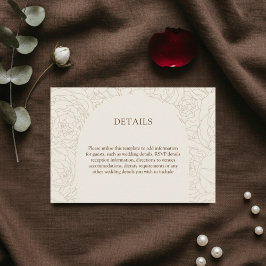 Beige braune, elegante Hochzeitskarte Begleitkarte