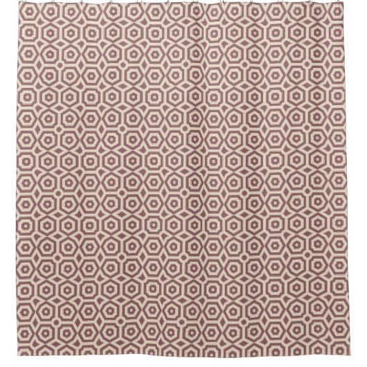 beige-braune geometrische Muster Deko Duschvorhang (Vorderseite)
