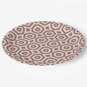 beige-braune geometrische Muster Deko Pappteller (Schrägansicht)