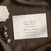 Beige braune Hochzeit Save the Date