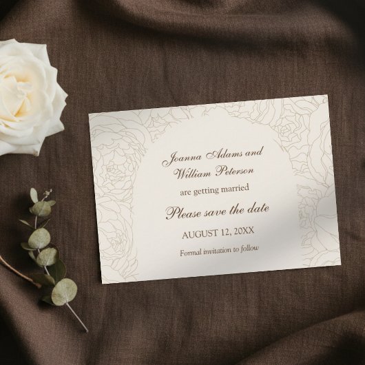 Beige braune Hochzeit Save the Date