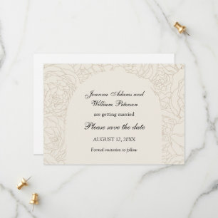 Beige braune Hochzeit Save the Date