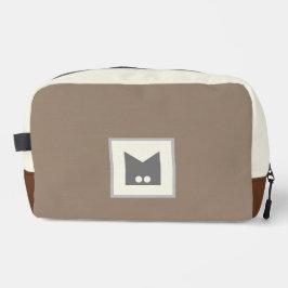 Beige braune Kosmetikartikel Kosmetiktüte Waschbeutel