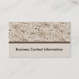 beige braune retro Blumen Visitenkarte
