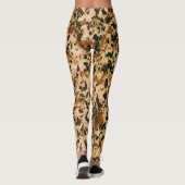 Beige Braune & Schwarze Leggings (Rückseite)