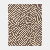 Beige Braune Zebra Streifen Druck Fleecedecke (Vorderseite)