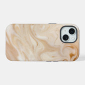Beige Brauner Marmor iPhone 15 Hülle (Rückseite (Horizontal))