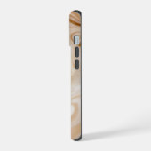 Beige Brauner Marmor iPhone 15 Hülle (Linke Seite)