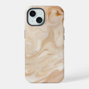 Beige Brauner Marmor iPhone 15 Hülle