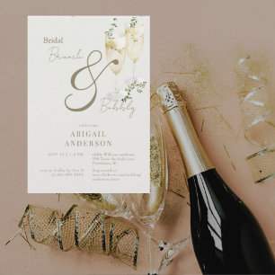 Beige Braut-Brunch-&-Sekt-Shower II Einladung