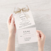 Beige Brautparty uAwg All In One Einladung (Abreißen)