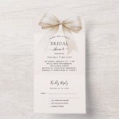 Beige Brautparty uAwg All In One Einladung (Innen Boden)