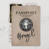 Beige Brazil Passport Save the Date (Vorne/Hinten)