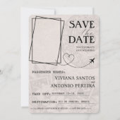 Beige Brazil Passport Save the Date (Rückseite)