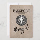 Beige Brazil Passport Save the Date (Vorderseite)