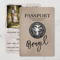 Beige Brazil Passport Save the Date