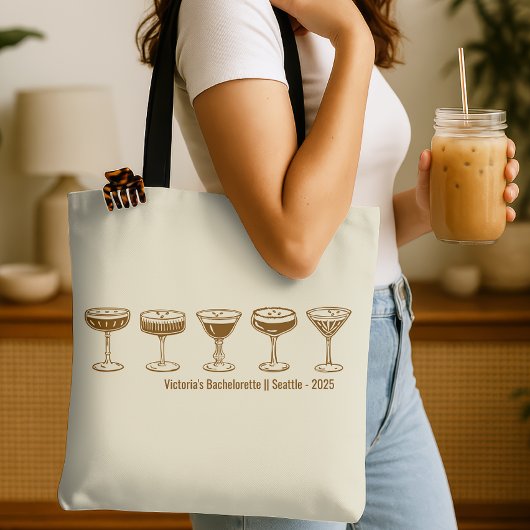 Beige Bridesmaid Espresso Martini Bachelorette Tasche
