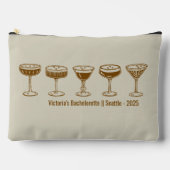 Beige Bridesmaid Espresso Martini Bachelorette  Zubehörtasche (Vorderseite)