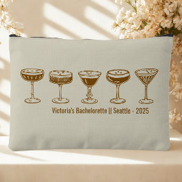 Beige Bridesmaid Espresso Martini Bachelorette  Zubehörtasche