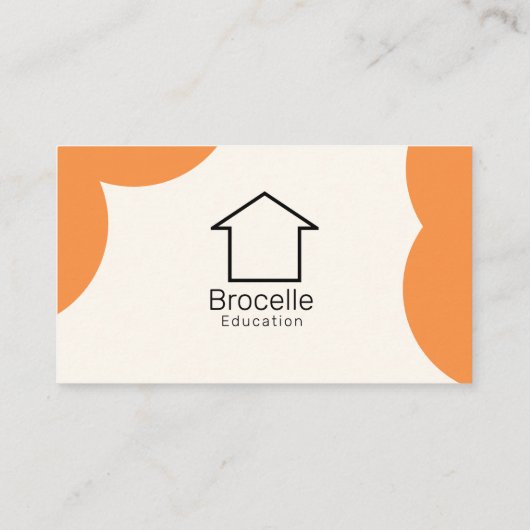 Beige Bright Orange Englischlehrerin Visitenkarte (Rückseite)