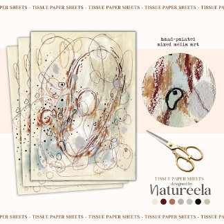 Beige Brown Abstract Decoupage Tissue Paper Seidenpapier