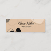 Beige Brown Abstrakt Boho Modermodern Beruflich Mini Visitenkarte (Vorderseite)