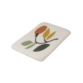 Beige, Brown and Green Botanical  Badematte (Schrägansicht)