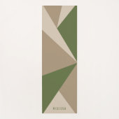 Beige Brown And Green Triangle Color Blocks & Name Yogamatte (Vorderseite)