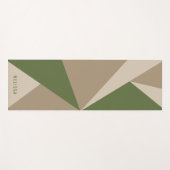Beige Brown And Green Triangle Color Blocks & Name Yogamatte (Vorderseite (Horizontal))