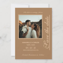 Beige Brown Boho Save the Date