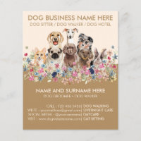 Beige Brown Botanical Dogs Flyer