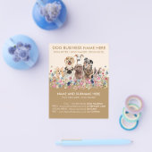 Beige Brown Botanische Hunde Flyer (Einzeln)