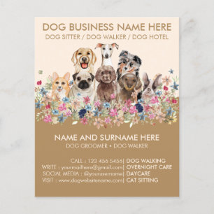 Beige Brown Botanische Hunde Flyer