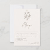 Beige Brown Botanische Kalligraphie RSVP Karte (Vorderseite)
