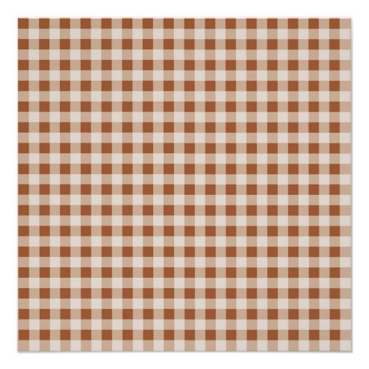 Beige Brown Buffalo Karierter Urlaub Poster (Vorderseite)