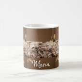 Beige Brown Floral Tasse (Mittel)