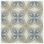Beige Brown Gray Blue Batik Floral Star Muster Stoff (Muster)