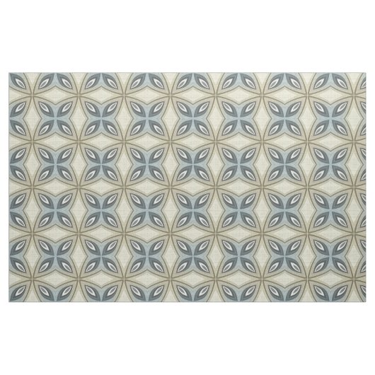 Beige Brown Gray Blue Batik Floral Star Muster Stoff (Fat Quarter (45,7 x 55,9 cm))