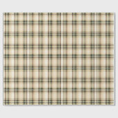Beige Brown Green Tartan Kariertes Geschenk für Ih Geschenkpapier (Flach)