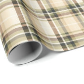 Beige Brown Green Tartan Kariertes Geschenk für Ih Geschenkpapier (Rolleneckpunkt)