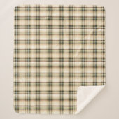 Beige Brown Green Tartan Kariertes Geschenk für Ih Sherpadecke (Vorderseite)