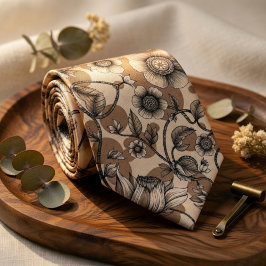 Beige Brown Krawatte