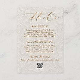 Beige Brown MInimal Elegant Wedding Details Begleitkarte