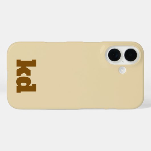 beige &brown monogram initial iPhone / iPad case (Rückseite (Horizontal))