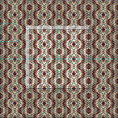 Beige Brown Olive Green Aztec Mosaikmuster Stoff (Kachel)