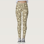 Beige Brown Organic Pebble Stone Repeat Pattern Leggings (Vorderseite)