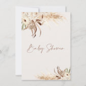 Beige Brown Pampas Grass Brautparty Einladung (Rückseite)