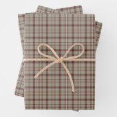 Beige Brown Plaid Classic Pattern Rustic Geschenkpapier Set (Beispiel)